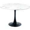 Image de Kare Table design Schickeria - Table à manger ronde - Aspect marbre - Pied en acier - Diamètre : 110 cm - 74 x 110 x 110 cm (H x l x P)