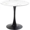 Image de Kare Schickeria Table design en marbre noir Diamètre 80 cm Pour 4 personnes Table de salle à manger ronde moderne Meuble de salon Aspect marbre 74 x 80 x 80 cm (H x l x P)
