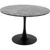 Image de Kare Table design Schickeria - Noir - Diamètre 110 cm - Structure en acier - Table en bois aspect marbre - Espace pour 4 à 6 personnes - 74 x 110 x 110 cm (H x l x P)