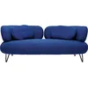 Image de Kare Peppo Canapé design 2 places, bleu, facile d'entretien, doux, pour salon, pieds en acier, partiellement démonté, 72 x 182 x 95 cm (H x l x P)