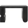 Image de Kare Console design, incurvée, fabriquée à la main, noir, chaque pièce est unique, buffet de style scandinave, étagère pour couloir, buffet étroit pour salon, bois de frêne, 76 x 120 x 38 cm (H x l x