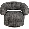Image de Kare Design Fauteuil pivotant Maye Bow Fauteuil Salon Noir et Blanc