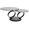 Image de Kare Design Beverly Bubble Table basse noire, verre de sécurité et acier, table d'appoint rotative, pivotante à 360 degrés, élégante table de salon