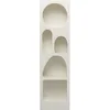 Image de Kare Paco Étagère design blanche fabriquée à la main de style bohème à 5 étagères, charge maximale 30 kg, peu encombrante, pour décorations, organisation, 180 x 48 x 32 cm (H x l x P)