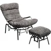 Image de Kare Design Fauteuil + tabouret Vienna Swing - Gris - Fauteuil à bascule - Hauteur d'assise : 40 cm - Pour salon, chambre à coucher - 97 x 83 x 106 cm (H x l x P)
