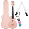 Image de Cascha HH 2288 carbon fiber concert ukelele set roze