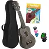 Image de Cascha HH 3969 sopraan ukelele set zwart (4-talig)