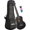 Image de Cascha HH 2305L tenor ukelele zwart met gigbag - linkshandig