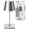 Image de SIGOR Nuindie Mini Lampe de table LED à intensité variable pour intérieur et extérieur, hauteur 25 cm, rechargeable avec Easy-Connect, durée d'éclairage 24 h, anodisé argent