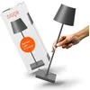 Image de SIGOR Nuindie Lampe de table LED à intensité variable pour l'intérieur et l'extérieur, IP54, étanche aux éclaboussures, hauteur 38 cm, rechargeable avec USB-C, autonomie de 12 h, gris graphite