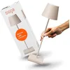 Image de SIGOR Nuindie Lampe de table LED à intensité variable pour l'intérieur et l'extérieur, IP54, étanche aux éclaboussures, hauteur 38 cm, rechargeable avec USB-C, autonomie de 12 h, beige clair
