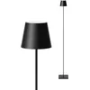 Image de SIGOR Nuindie Lampadaire LED sur batterie à intensité variable pour l'intérieur et l'extérieur, IP54, résistant aux éclaboussures, hauteur 120 cm, rechargeable avec USB-C, autonomie de 12 h, noir nuit