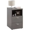 Image de FMD furniture 652-001E, console de nuit en version lave avec tiroir, dimensions : env. 35 x 61,5 x 40 cm (BHT), panneau de particules revêtu de résine mélamine