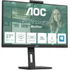 Image de AOC Q27P3CW Moniteur QHD de 27 ", webcam 2 MP, hauteur réglable, haut-parleurs (2560 x 1440, 75 Hz, HDMI, DisplayPort (in/out), USB-C (65 W PD), RJ45, hub USB) Noir