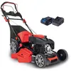 Image de Scheppach MS225-56E Tondeuse à gazon à essence autopropulsée | Largeur de coupe de 56 cm | Démarrage électrique hybride | Fonction paillage et nettoyage | Sac d'herbe de 65 L