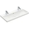 Image de Villeroy & Boch Avento Meuble vasque 100 x 47 cm, 2 trous de robinetterie avec trop-plein, blanc