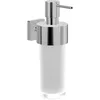 Image de Villeroy & Boch Elements Striking Distributeur de savon de salle de bain, pour montage mural, en verre satiné, avec support en laiton, capacité 230 ml, chromé