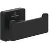 Image de Villeroy & Boch Elements Striking Double crochet porte-serviettes pour fixation murale, crochet mural en laiton, accessoires de salle de bain, crochet carré, 80 x 44 x 45 mm, noir mat