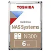 Image de Toshiba 6TB N300 NAS 3,5" SATA Internal Hard Drive. 24/7 Operation, Supports 1-8 baies Systems, 128 Mo Cache, 180 TB/Year workload, 3 ans Warranty (HDWG160UZSVA).