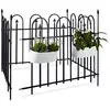 Image de Clôture de jardin en métal, lot 8, en fer forgé, jardin, terrasse, bordure, poteau, 9,6 m, 90 x 120 cm, anthracite noir