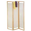 Image de Relaxdays Paravent pliable en 3 parties avec brise-vue, en bambou et tissu, H x l x P 170 x 120 x 1,5 cm, naturel