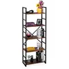 Image de Relaxdays Bibliothèque industrielle à 5 niveaux, H x l x P : 158,5 x 60 x 30 cm, MDF et métal, étagère de classeur de bureau, marron/noir