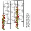 Image de Treillis de jardin, métal, lot de 9, à planter, tuteur pour plantes grimpantes, 122 x 30,5 cm, jardin, noir