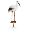 Image de Statue de jardin cigogne, lot de 2, Figurine de décoration, protection héron, naissance, 80 x 22 x 64 cm, blanc/rouge