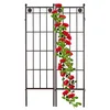 Image de Relaxdays Lot de 2 treillis en métal pour plantes grimpantes, à planter, treillis H x l : 182 x 51 cm, marron