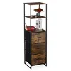 Image de Relaxdays Étagère vintage, 3 tiroirs, 3 étagères, design industriel, H x P : 155 x 43 x 42,5 cm, étagère sur pied, noir/marron