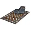 Image de Paillasson en fonte rectangulaire, lot de 2, pieds antidérapants, pour intérieur au style campagnard, 4x72x46 cm, bronze