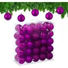 Image de Relaxdays Boule de Noël, lot Pratique de 50, en Plastique Robuste, pour Le Sapin, diamètre : 6 cm, Violette
