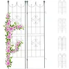 Image de Relaxdays Treillis jardin fer set de 2 clôture plante grimpante grille fleurs arceau rosier 180 x 50 cm C, vert foncé