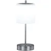 Image de easy! BY FHL Riva Lampe de table sans fil avec variateur tactile Argenté/verre opale Hauteur 34,5 cm