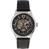 Image de Carl von Zeyten Homme Analogique Automatique Montre avec Bracelet en Cuir CVZ0080BKS, Argent/Noir, sangle