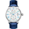 Image de Carl von Zeyten Homme Analogique Automatique Montre avec Bracelet en Cuir CVZ0082WHS, Argenté/Bleu., sangle