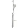 Image de HANSA VIVA Ensemble de douche | Pommeau de douche avec tuyau et barre de douche sur barre de douche 77 cm | Douche à trois types de jets | Avec support de pomme de douche et porte-savon - Ensemble de