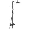 Image de Hansa Hansamicra Système de douche, douche de tête 200mm, ronde, 3 jets, saillie 445-470mm, 44350130; Coloris: noir mat