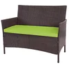 Image de Banc de jardin Halden, en polyrotin, assise, Braun-Meliert, Kissen Grün