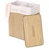 Image de Laundry HWC-C21 Panier à linge en bambou 2 compartiments 63 x 55 x 34 cm 100 l Couleur naturelle