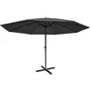 Image de Parasol Meran Pro, parasol pour marché sans volants Ø 5m polyester/alu 28 kg - anthracite sans socle