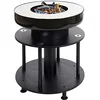 Image de Mendler Brasero avec barbecue HWC-K95, foyer, barbecue, plaque de cuisson, plateau de cuisson, acier inoxydable émaillé, diamètre 56 cm, noir