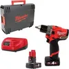 Image de Milwaukee - Perceuse à percussion M12  FUEL 12 V Li-Ion 4.0 Ah 44 Nm 2 vitesses avec coffret - M12 FPD-402X