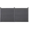 Image de Clôture Brise Vue Brise Vent Bois Composite (WPC) Gris 183 x 357 cm