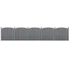 Image de 5 Pièces de Clôture Barrière Brise Vue Brise Vent Bois Composite WPC Demi-cercle Arrondi Gris 185 x 932 cm