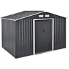 Image de [en.casa] Abri de Jardin 9 m³ Robuste Cabane de Stockage Extérieur Cabane à Outils Toit à Pignon Tôles en Acier Galvanisées Gris Foncé