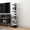 Image de [en.casa] Bibliothèque Autoportante avec 10 Étagères pour CD DVD Livres Meuble de Rangement Polyvalente Design pour Salon Chambre Bureau Acier 150 x 39 x 39 cm Noir Mat