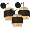 Image de lux.pro Lot de 3 Appliques Murales Style Intemporel Set de 3 Luminaires Murales Ensemble de 3 Lampes pour Salon Chambre Bureau Métal Plastique Polyester 36 x 30 x 18 cm Noir Beige