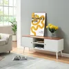 Image de [en.casa] Meuble TV Banc Télévision Armoire Basse avec 2 Compartiments Ouverts 2 Portes de Placard Design Intemporel MDF Bois de Pin 120 x 35 x 50 cm Blanc Effet Teck