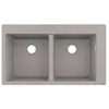 Image de Evier à encastrer 2 bacs HANSGROHE S51 sans vidage gris béton